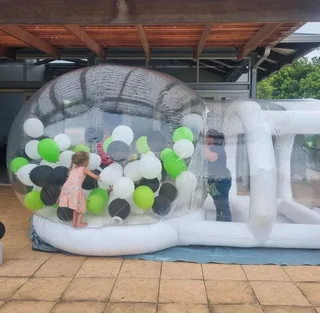 Brand new bubble house with balls