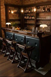 Leather Bar stand with chair