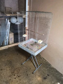 Galvanized Large Parrot Cage and Stand