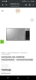 Broken Samsung mirror microwave