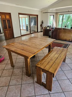 Dining room table with bench