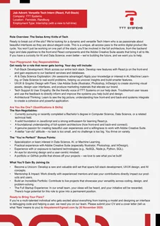 Versatile Tech Intern (React, Full-Stack)