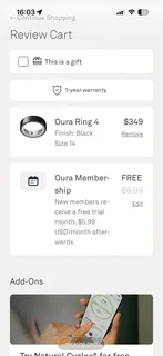 Black Oura ring 4 size 14