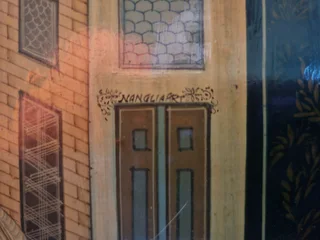 Vintage Nanglia Art hand painted bench