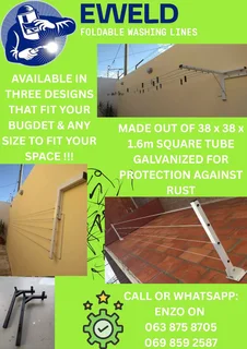 Foldable washing lines