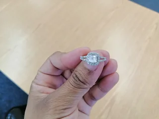 Cubic Zirconia &amp; Diamond Wedding Ring