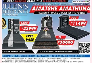 Black November Tombstones specials