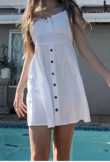 White Beach Dress Flowy R100