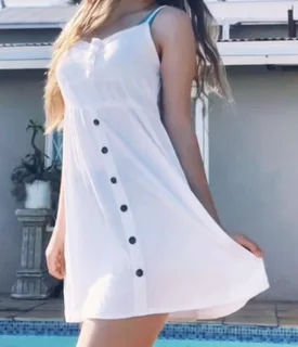 White Beach Dress Flowy R100