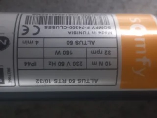 Somfy tubular awnings motor