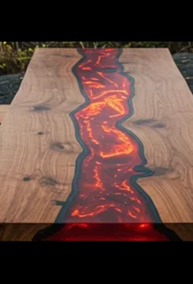 Pure wood artistic designed and handcrafted pieces of furniture with option of epoxy rasin