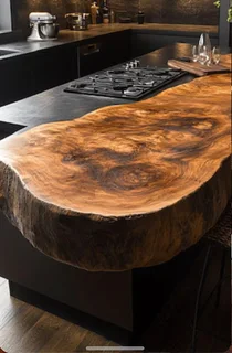 Pure wood artistic designed and handcrafted pieces of furniture with option of epoxy rasin