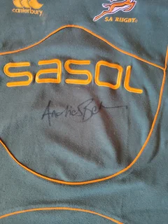 Autographed springbok rugby jersey