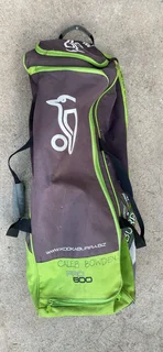 R600. Kookaburra cricket bag including leg bads