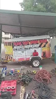 Trailer for Sale with assortment of Welding , Fabrication, Rigging, Equipment and Tools.