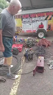 Trailer for Sale with assortment of Welding , Fabrication, Rigging, Equipment and Tools.