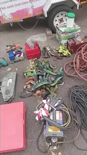 Trailer for Sale with assortment of Welding , Fabrication, Rigging, Equipment and Tools.