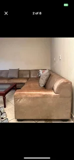 Large Coricraft Top Grain Leather Corner Couch