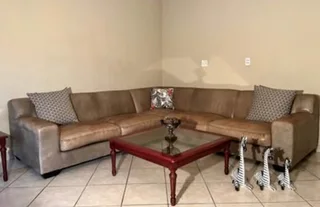 Large Coricraft Top Grain Leather Corner Couch