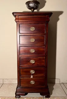 Vanessa Solid Mahogany High Chest of Drawers – 7 Drawer