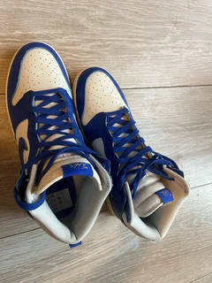 Nike Dunk High “Game Royal / Summit White / Gum” style