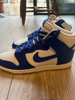 Nike Dunk High “Game Royal / Summit White / Gum” style