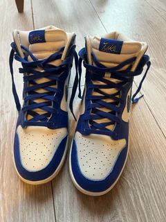 Nike Dunk High “Game Royal / Summit White / Gum” style