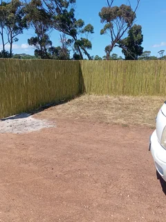 Bamboo fencing and wooden pannels.