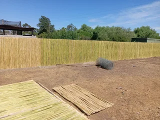 Bamboo fencing and wooden pannels
