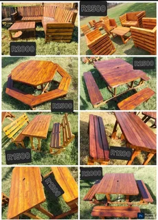Outdoor and indoors benches and tables