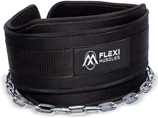 Flexi Muscles - Dip Belt with Chain for Weight Lifting