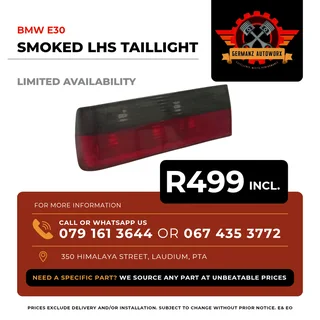 Bmw E30 Smoked LHS Taillight