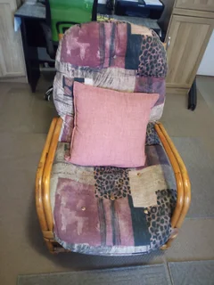 Cane 4 seater furniture with glass coffee table