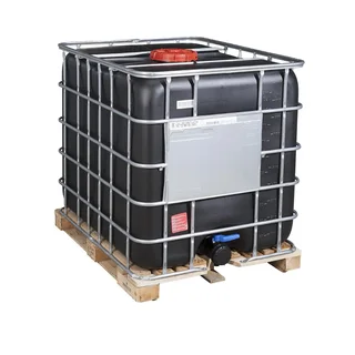 Grade 1 – Black 1000L Reconditioned IBC – Wood Pallet – Non-UN Approved