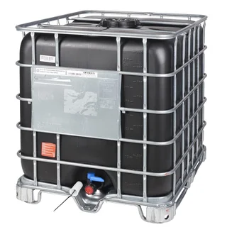 Food Grade 1000 Litre Brand New Black IBC Tanks on Steel Pallets