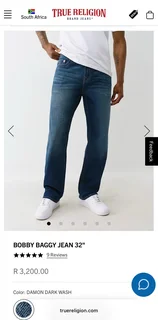 True Religion Bobby Relaxed Baggy Jean 36"