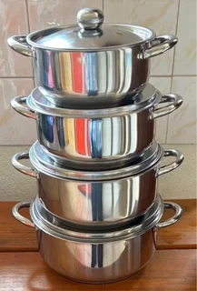 8 piece stainless steel pot set