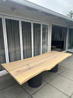 Weylandts Solid Oak Live Edge Dining Table 10 Seater