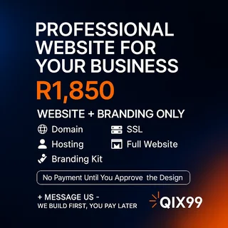  Professional Website + Logo + Branding – R1800 (Pay After Demo!) 