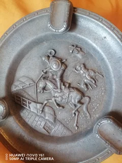 Pewter antique ashtrays