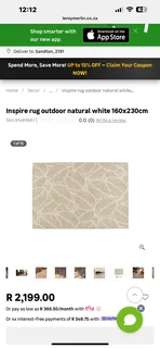 Leaf design carpet from Leroy Merlin