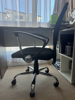 Adjustable desk with chair