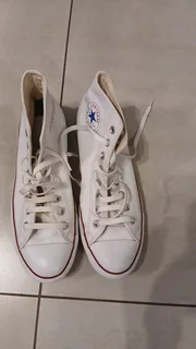 I have some shoes for sale. Asics: new; NB: New, All star leather boot; used but worn once.