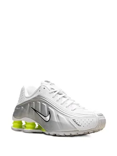 Nike Shox R4 White Metallic Silver Volt