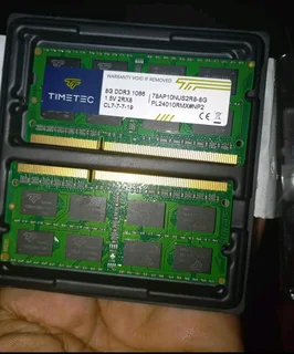 Timetec RAM module specs:- Capacity: 16GB (dual 8GB modules)- Type: DDR3- Speed: 1066MHz (PC3-8500)-