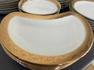 Elegant &#34;Presidential Collection&#34; Dinner Set by Casablanc (Gold Trim)
