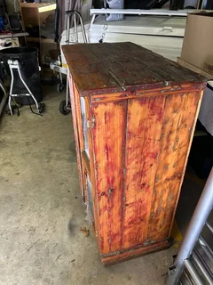 Vintage Wooden Screened Food Cabinet / Larder Cupboard