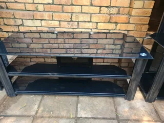 Black glass entertainment center