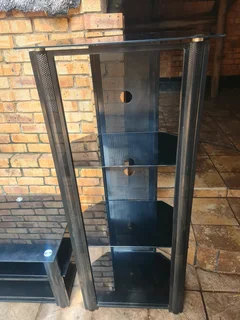 Black glass entertainment center