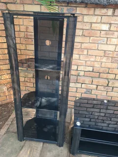 Black glass entertainment center